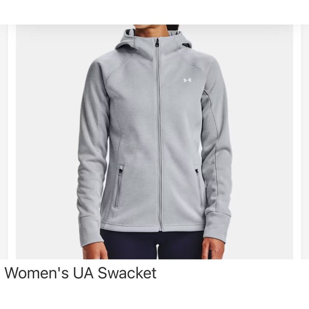 Under Armour UA Storm Fleece Swacket Women's Medium Hoodie Full-Zip Grey